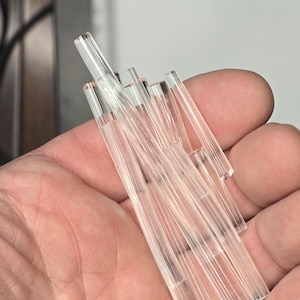Clear Glass Murrini Rods, Handmade COE 90 Millefiori Cane, Fusing and Kilnforming Supplies
