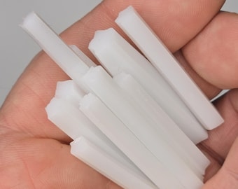 Handmade White Opalescent Star Glass Murrini Cane, COE 90 Fusing Supplies