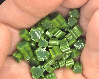 Shamrock Glass Murrine Slices – COE 90 Fusing Supplies, Clover Millefiori for Kilnforming