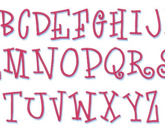 Instant Download- Embroidery Font 234 - Machine Embroidery fonts 1", 1.50", 2" - satin stitches