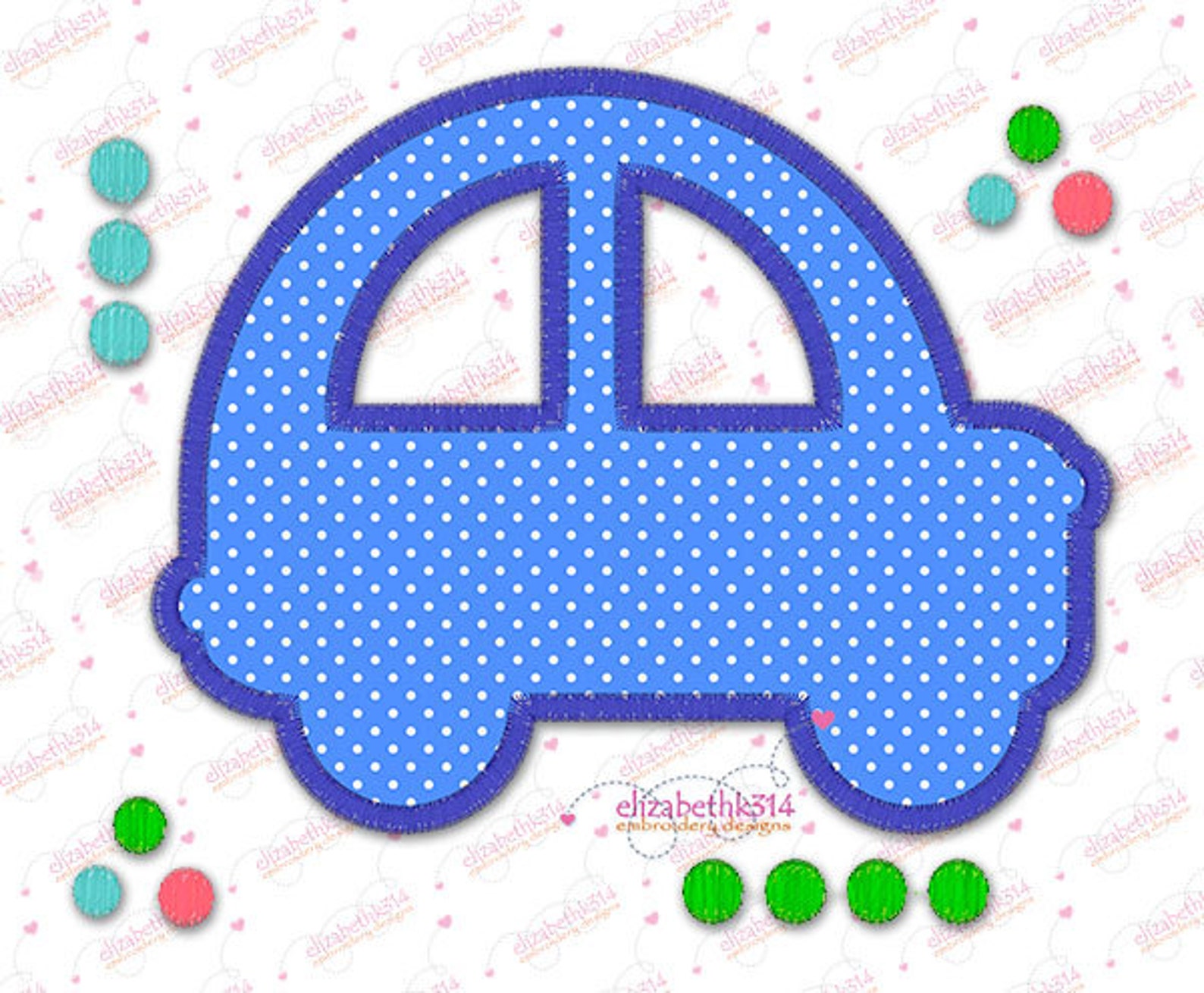 Instant Download163 Applique Car machine Embroidery Etsy