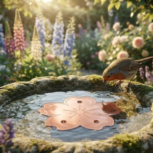 Disco de cobre para bebedouro de pássaros – Limpador e purificador de água para bebedouros de pássaros, acessório para jardim, purificador de água de cobre, manutenção de bebedouros de pássaros.