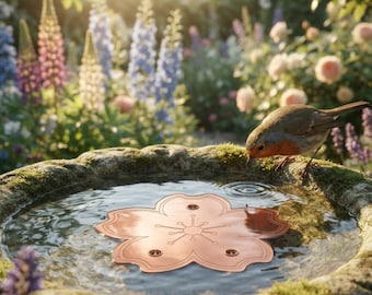 Disque en cuivre pour bain d'oiseaux – Nettoyant pour bain d'oiseaux, purificateur de bain d'oiseaux, accessoire de jardin extérieur, nettoyeur d'eau en cuivre, entretien de bain d'oiseaux