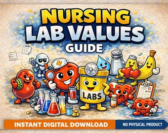 Nursing Lab Values Study Guide | RN LPN NCLEX Notes (digital Download ...