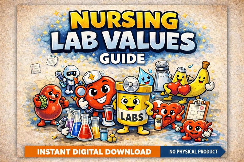 Lab Values Picture Guide Nursing Lab Values Study Guide | RN LPN NCLEX Notes (digital Download ...