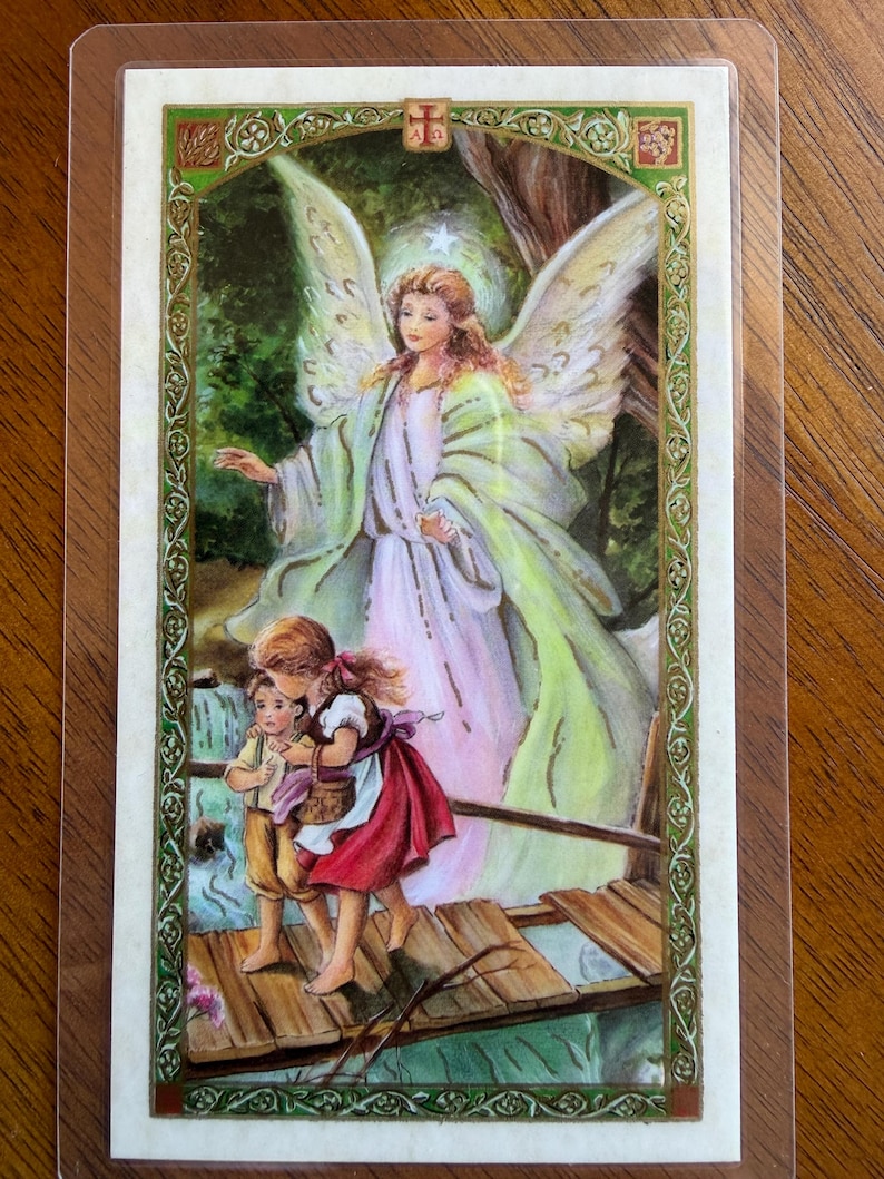 Laminated Guardian Angel Prayer Card: Catholic Protection, Guidance ...