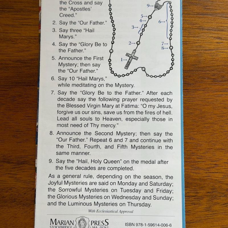 Pomplent Rosary Pamphlet Fold - Etsy