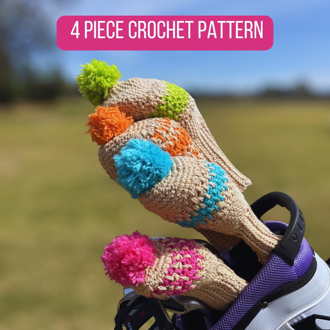 Crochet Golf Club Cover Pattern Set | 4 Sizes, Modern Headcover DIY ...