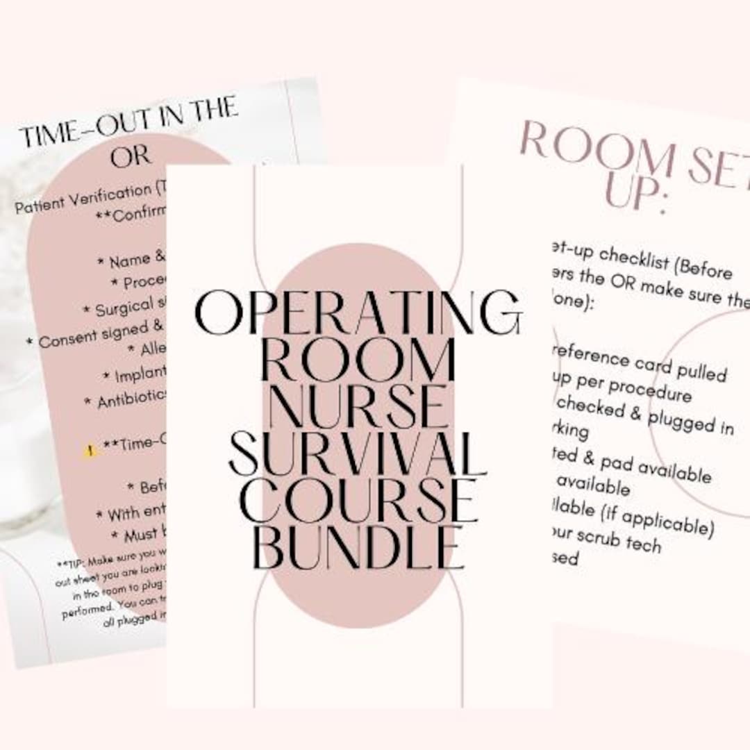 Or Circulator Operating Room Nurse Survival Bundle | OR Circulator Quick Reference ...