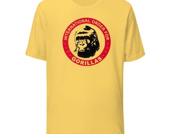 インターナショナル・オーダー・フォー・ゴリラズ Tシャツ - レトロ80年代のリアル・ジーニアス映画Tシャツ