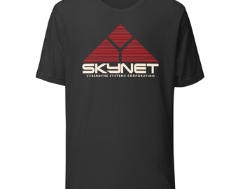 スカイネットTシャツ - 80年代のクラシック映画「ターミネーター」パロディTシャツ