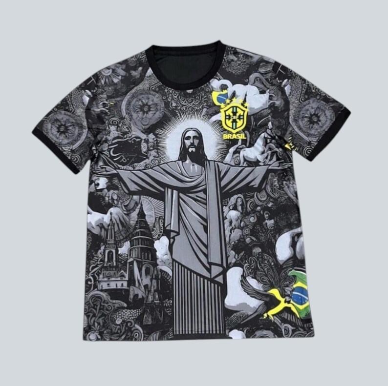 Brazil x Jesus Kids Football Kit – Personalized Soccer Jersey & Shorts image 2
