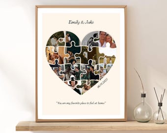 Custom Photo Collage Template: Printable Canva Gift for Boyfriend, Anniversary Picture Collage