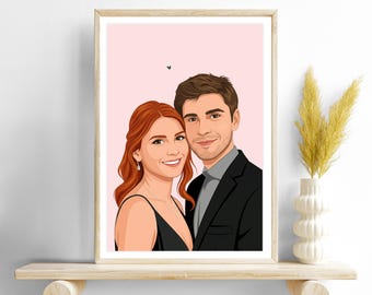 Custom Faceless Portrait: Personalized Birthday Gift for Boyfriend, Cartoon Portrait from Photo