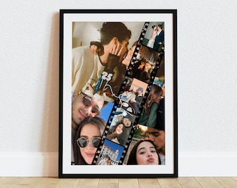 Couple Photo Collage Canva Template: Anniversary Gift for Couples, Editable Picture Collage, Digital Download