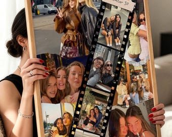 Friendship Photo Collage Template: Editable Canva Photo Board, Bestie Birthday Gift, Digital Download