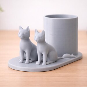 Porte-stylo pour chat Milo et Nala - Fichier STL pour impression 3D