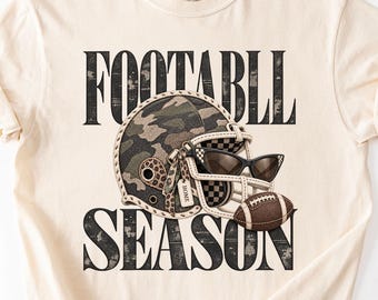 Football Season Shirt, Game Day Tee, Camo Leopard Football Helmet Shirt, Comfort Colors Tee, Womens Fall Football Shirt, Sports Tee