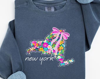 New York Shirt, Floral New York Tee, New York State Shirt, New York Gift, Comfort Colors Tee, NY Pride Shirt, Wildflower State Tee
