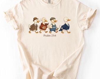 Psalm 23 6 Shirt, Goodness Mercy Duck Tee, Christian Duck Shirt, Bible Verse Tee, Comfort Colors Tee, Faith Gift, Funny Christian Shirt