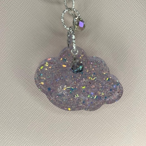 Wolke Glitzer Reißverschluss Taschenanhänger Schlüsselanhänger