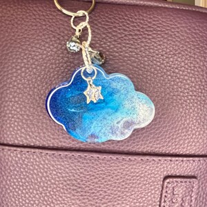 Wolke Glitzer Reißverschluss Taschenanhänger Schlüsselanhänger