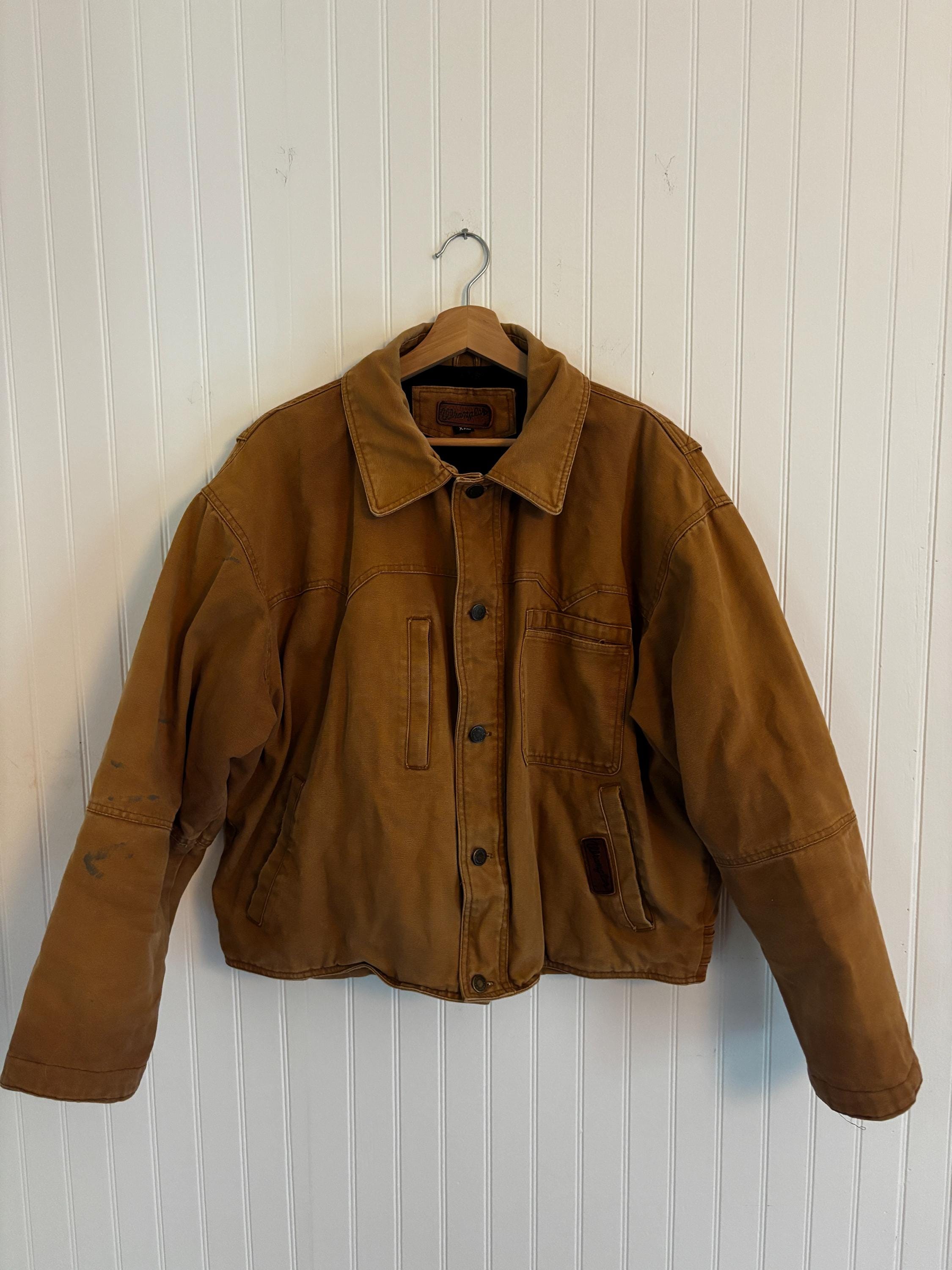 Vintage Wolverine Jacket Men\'s 2XL Brown Canvas Work Corduroy *ZIPPER ISSUE