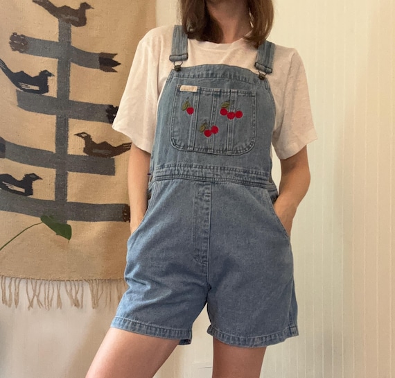 90's Cherry Overall Shorts