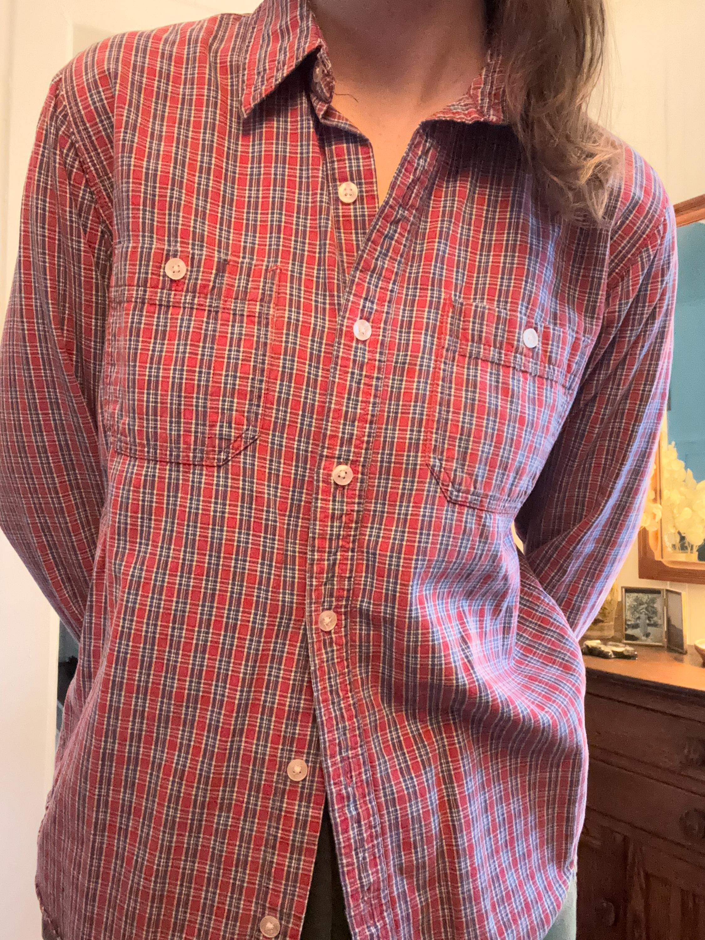 90s St.John’s Bay 7button shirt jacket Vintage St John's Bay Flannel Shirt Jacket - Etsy