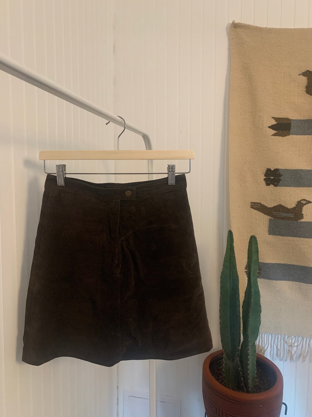 SALE Suede Chocolate Brown Mini Skirt Size 26 Etsy