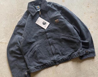 Vtg 90s CARHARTT DETROIT J97 JACKET // Deadstock Canvas Blanket