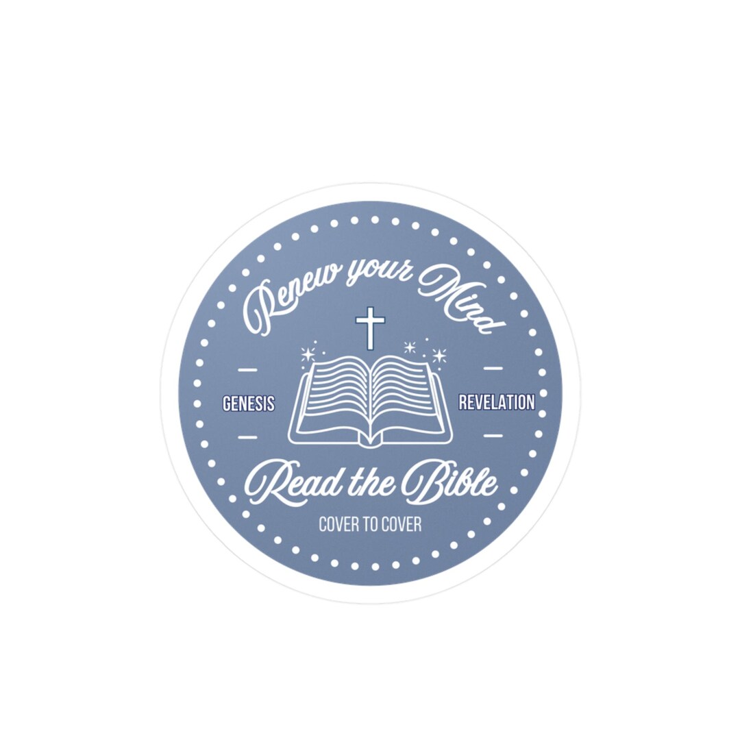 Scripture Emblem Read the Bible Round Sticker Vinyl Decal | Christian Scripture Emblem ...