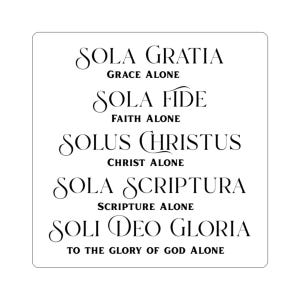 Calcomanía de la Fe de las 5 Solas / Calcomanía de la Reforma Cristiana