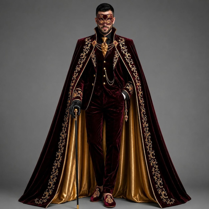 Masquerade Cap Mens Cape for Masquerade - Etsy