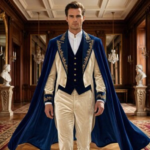 green emerald velvet dress Zapaka Royal Blue Men's Prom Blazer One Piece Peak Lapel Jacquard Party Tuxedo, Royal Blue / 42 main image 0