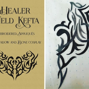 Embroidered Healer Kefta Lace Appliqués, Alina Starkov Shadow and Bone Grisha Cosplay DIY Kit