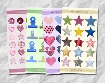 The Pinterest Pack Sticker Sheet - Journaling & Snail Mail Stickers