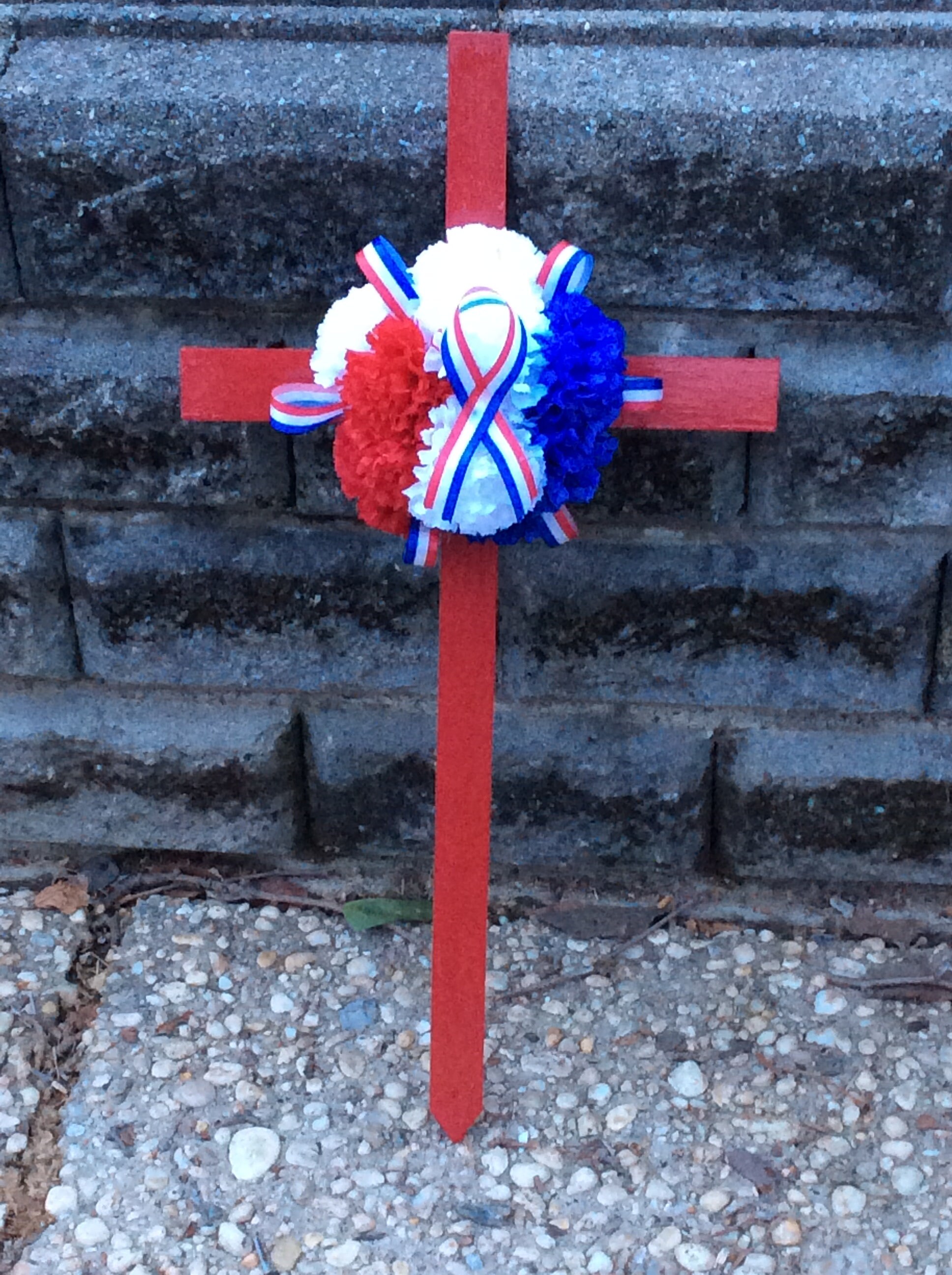 Patriotic Cemetery Flowers, Cemetery Cross, Cemetery Decoration, Grave