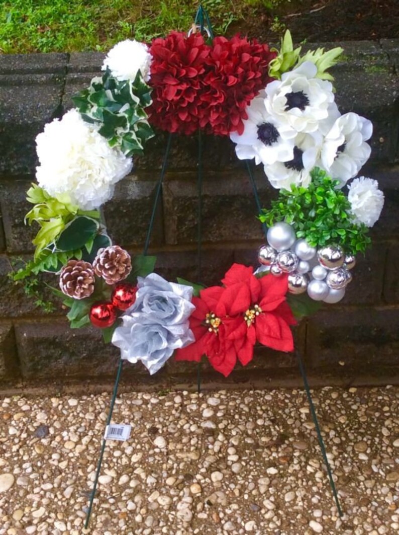 Cemetery Flowers Graveside Flowers Holiday Artificial Etsy