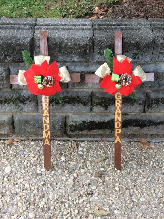 Grandma And Grandpa Cemetery Crosses Memorial Cross Grave Etsy
