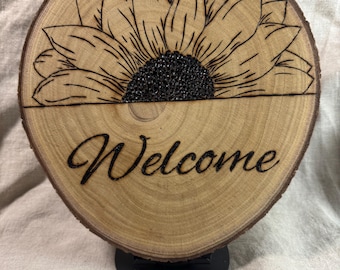 Personalized 8-10" Large Wood Slices Wood Burned Signs