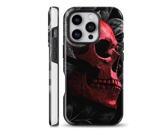 Skull Phone Case Gotish Cover fits iPhone 17 Pro, 15, 13, 16e, Samsung S25, S21, S23 Ultra, Google pixel 10, 8A