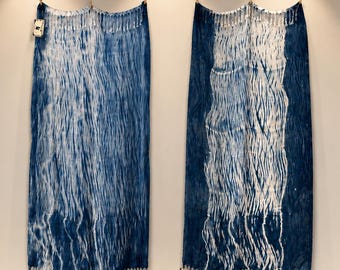 Hand-Dyed Cotton Scarf | Indigo Shibori Wrap | Lightweight Long Scarf | Travel Shawl | Gift for Her