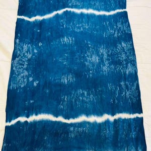 Oversized Cotton Scarf | Hand-Dyed Indigo Wrap | Lightweight Shawl | Fashion Travel Scarf | Gift for Her image 5