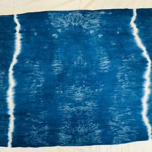 Oversized Cotton Scarf | Hand-Dyed Indigo Wrap | Lightweight Shawl | Fashion Travel Scarf | Gift for Her image 9