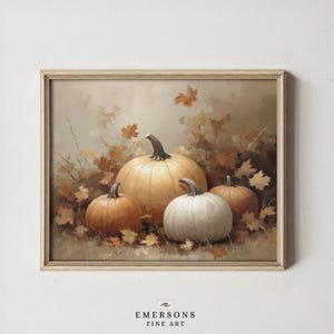 Väggkonst med pumpa och skörd, dekoration med Thanksgiving-motiv, rustik Halloween-dekoration (digital nedladdning)