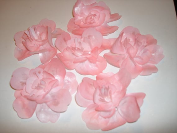 Large Wafer Paper Flowers Cake Toppers Cupcake Toppers For Etsy