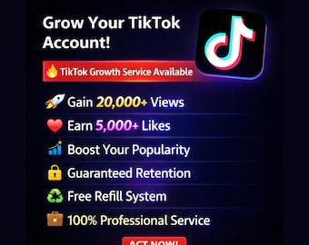 20K Views and 5K tiktok Likes | TikTok Promotion Service | Fast Growth & Engagement Boost