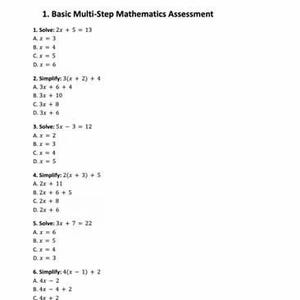 Basic Multi-Step Equations Datenassessment Bild 2
