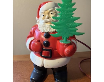 Vintage Royalite Royal Electric Light Up Hard Plastic Santa Claus 7" Figure Rare